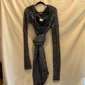 Vintage off shoulder Biya extra long dress